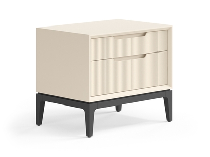 Мебель Тумба прикроватная Velvet 2 ящика. Цвет Матовый светло-бежевый. Материал Гладкая эмаль. Коллекция Тумба прикроватная Velvet 2 ящика. Картинка.