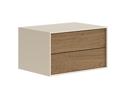 Мебель Тумба подвесная прикроватная Module 2 ящика. Цвет Матовый светло-бежевый. Материал Гладкая эмаль. Коллекция Тумба подвесная прикроватная Module 2 ящика. Картинка.