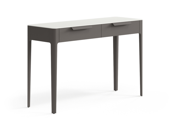 Мебель Консоль Piega 2 ящика. Цвет Матовый антрацит. Материал Гладкая эмаль. Коллекция Консоль Piega 2 ящика. Картинка.