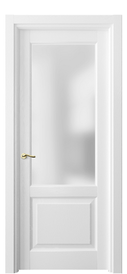 Дверь межкомнатная 0740 ДБС САТ. Цвет Дуб белоснежный. Материал Массив дуба эмаль. Коллекция Лигнум. Картинка.