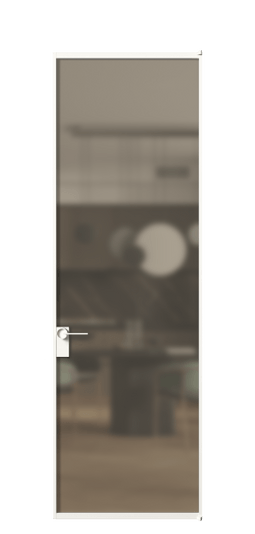 Дверь межкомнатная АЛПЛ040.01 Бронза сатин триплекс БЕЛ. Цвет Алюминий Белый. Материал Алюминий. Коллекция Formato. Картинка.