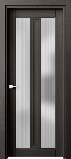 Дверь межкомнатная 6122 ДАН ДОЖДЬ. Цвет Дуб антрацит. Материал Массив дуба эмаль. Коллекция Ego. Картинка.