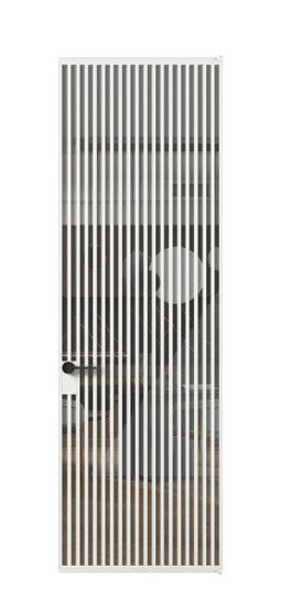 Дверь межкомнатная АЛПЛ040.06 АБЛ Алюминий белоснежный Stopsol Clear прозрачное. Цвет Алюминий белоснежный. Материал Алюминий в эмали. Коллекция Formato. Картинка.