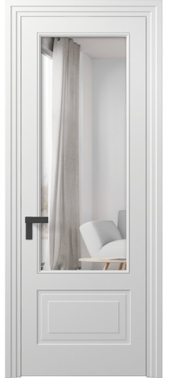 Дверь межкомнатная 8342 МБЛ Двустороннее зеркало. Цвет Матовый белоснежный. Материал Гладкая эмаль. Коллекция Rocca. Картинка.