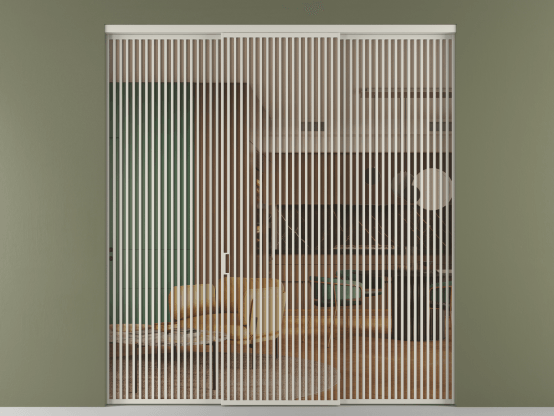 Алюминевая перегородка vn1+2_06_ Алюминий тёплый серый Прозрачное оранжевое стекло, триплекс, 6мм. Цвет Алюминий тёплый серый. Материал Алюминий в эмали. Коллекция Перегородка Formato внутри проёма 3 створки. Картинка.