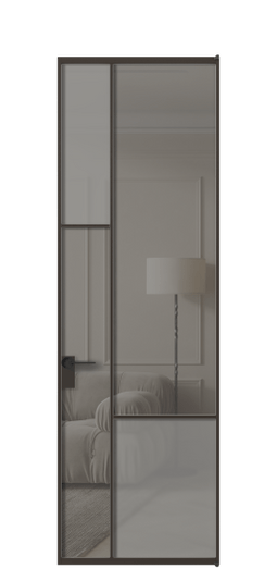 Межкомнатная дверь АЛПЛ041.13 ААНСерый сатин матовое + Серый прозрачное. Цвет Алюминий антрацит. Материал Алюминий в эмали. Коллекция Mosaic. Фото. Дверь межкомнатная АЛПЛ041.13 ААНСерый сатин матовое + Серый прозрачное. Цвет Алюминий антрацит. Материал Алюминий в эмали. Коллекция Mosaic. Картинка.