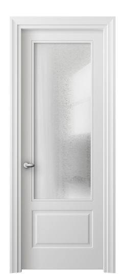 Дверь межкомнатная 8542 МБЛ ЛЕД. Цвет Матовый белоснежный. Материал Гладкая эмаль. Коллекция Esse. Картинка.