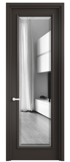 Дверь межкомнатная 6702 МАН ЗЕР ФАЦ. Цвет Матовый антрацит. Материал Гладкая эмаль. Коллекция Шарм. Картинка.