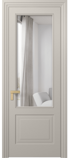 Дверь межкомнатная 8352 МСБЖ Двустороннее зеркало. Цвет Матовый светло-бежевый. Материал Гладкая эмаль. Коллекция Rocca. Картинка.