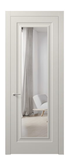 Дверь межкомнатная АКП 8403 МОС Матовый облачно-серый Зеркало. Цвет Матовый облачно-серый. Материал Гладкая эмаль. Коллекция Mascot. Картинка.