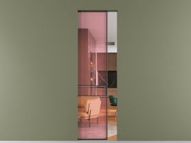 Алюминевая перегородка АЛПР 040.02 ААН ПРОЗ РОЗ. Цвет Алюминий антрацит. Материал Алюминий в эмали. Коллекция Перегородка Formato скрытый пенал 1 створка. Картинка.