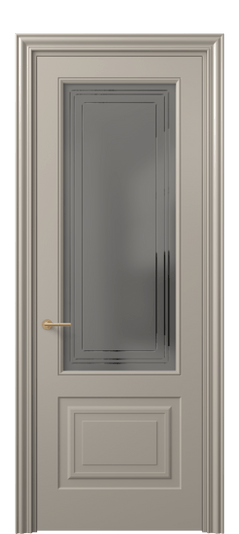 Дверь межкомнатная 8452 МБСК Серый сатин с гравировкой. Цвет Матовый бисквитный. Материал Гладкая эмаль. Коллекция Mascot. Картинка.