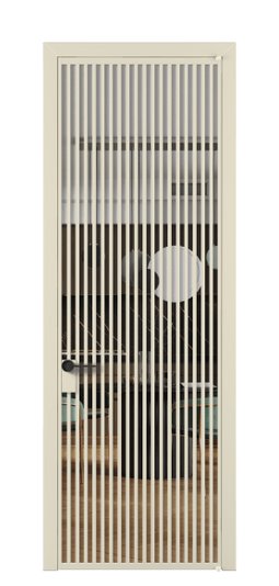 Дверь межкомнатная АЛПЛ040.06 АБСР Crystalvision. Цвет Алюминий бежево-серый. Материал Алюминий в эмали. Коллекция Formato. Картинка.