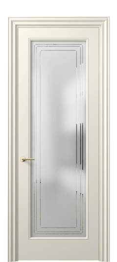Дверь межкомнатная 8400 ММБ Сатин с гравировкой Mascot. Цвет Матовый молочно-белый. Материал Гладкая эмаль. Коллекция Mascot. Картинка.