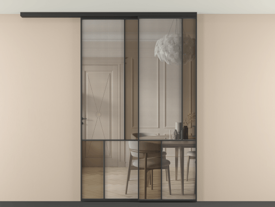 Алюминевая перегородка vdt2_1 ЧЕР. Цвет Алюминий Черный. Материал Алюминий. Коллекция Перегородка Mosaic вдоль стены на потолок 2 створки с синхронным механизмом. Фото. Алюминевая перегородка vdt2_1 ЧЕР. Цвет Алюминий Черный. Материал Алюминий. Коллекция Перегородка Mosaic вдоль стены на потолок 2 створки с синхронным механизмом. Картинка.