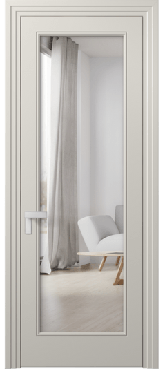 Дверь межкомнатная 8300 МОС Двустороннее зеркало. Цвет Матовый облачно-серый. Материал Гладкая эмаль. Коллекция Rocca. Картинка.