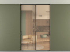 Перегородка Formato внутри проёма скрытое крепление в потолок 2 створки