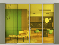 Перегородка Формато внутри проёма скрытое крепление в потолок 4 створки