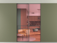 Перегородка Формато внутри проёма скрытое крепление в потолок 2 створки