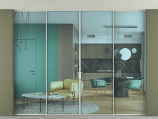 Перегородка Формато внутри проёма скрытое крепление в потолок 4 створки