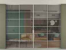 Перегородка Формато внутри проёма скрытое крепление в потолок 4 створки