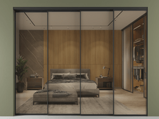 Перегородка Formato внутри проёма 4 створки с синхронным механизмом