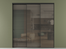 Перегородка Formato внутри проёма 3 створки с синхронным механизмом