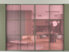 Перегородка Formato внутри проёма четырёхстворчатая со скрытым креплением в потолок