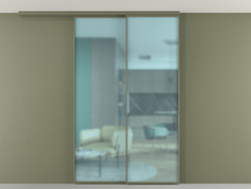 Перегородка Formato вдоль стены на потолок 2 створки с синхронным механизмом