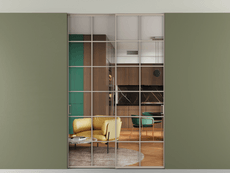 Перегородка Formato внутри проёма скрытое крепление в потолок 2 створки