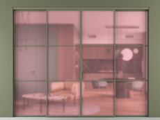 Перегородка Formato внутри проёма четырёхстворчатая