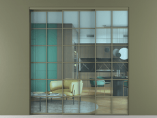 Перегородка Formato внутри проёма 3 створки с синхронным механизмом