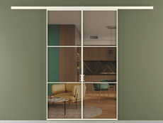 Перегородка Формато вдоль стены 2 створки