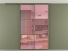 Перегородка Formato вдоль стены на потолок 2 створки с синхронным механизмом