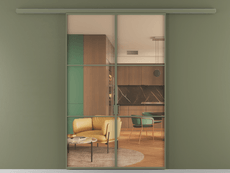 Перегородка Формато вдоль стены 2 створки