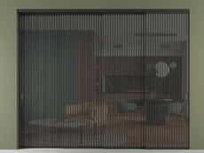 Перегородка Формато внутри проёма 4 створки с синхронным механизмом