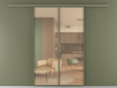 Перегородка Формато вдоль стены 2 створки