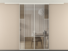 Перегородка Mosaic вдоль стены на потолок двустворчатая