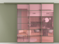 Перегородка Formato вдоль стены на потолок 3 створки с синхронным механизмом