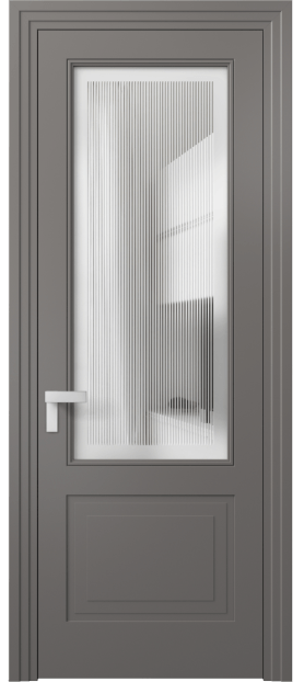 Дверь межкомнатная 8352 МКЛС Сатин с гравировкой Rocca. Цвет Матовый классический серый. Материал Гладкая эмаль. Коллекция Rocca. Картинка.