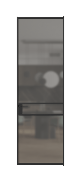 Дверь межкомнатная АЛПЛ040.02 Серый сатин триплекс ЧЕР. Цвет Алюминий Черный. Материал Алюминий. Коллекция Formato. Картинка.